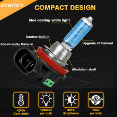 OQSNCV Fit for Jeep Grand Cherokee (2017 2018 2019 2020 2021 2022) Halogen Bulbs