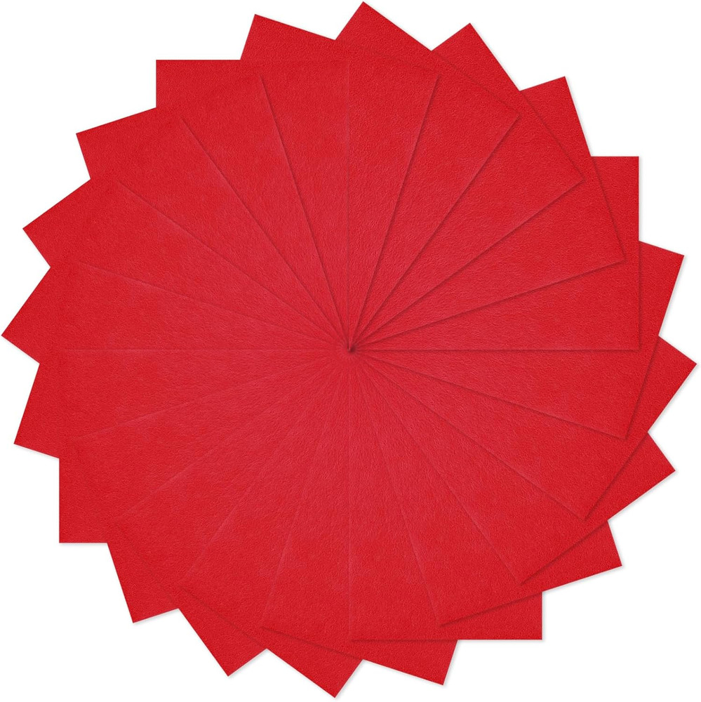 20Pcs Red Felt Fabric Sheets 8 X 12 Inches Felt Squares Assorted Color Nonwoven