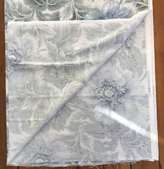 Vtg Concord Leyland Dupont Teflon Blue Floral Cotton Fabric 2.5yds x 56.5”