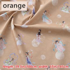 Cotton Fabric Cloth Chinese Fairy Printed Hanfu Clothing Bedding DIY Crafts