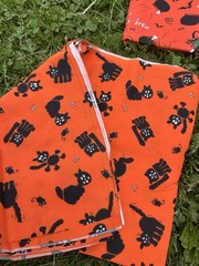 Halloween Themes Fabric Lot Plus Two Witch Puppets Vintage All New
