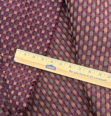 Brown Black Burgundy Dark Moody Basketweave Upholstery Vintage Fabric BTY #17