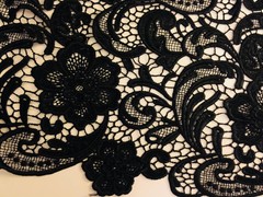 Maggie BLACK Guipure Venice Heavy Lace Fabric by the Yard – 10019