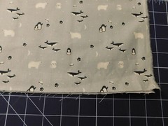 New Cotton Fabric 1 Yard & 15 inches Cute Tiny Polar Bears Penquins Sharks Gray