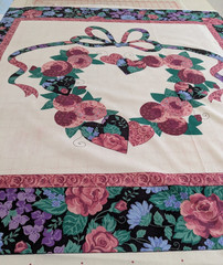 COUNTRY LOVE 35″ Wall Hanging/Lap Quilt Fabric Panel PLUS DIY 5″ Sachet Fabric
