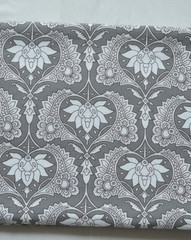 Gray & White Hand Block 100%Cotton 7 Yard Fabric NO TARRIF CHARGES 100%✅ KK5