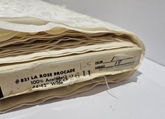 Vintage- Singer Fashion Fabrics- Off White Rose Brocade On Bolt Uncut -6 Yards