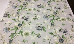 P KAUFMANN COUNTRY COTTAGE DOVE GRAY FLORAL DRAGONFLY LINEN FABRIC BY YARD 54″W