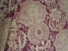 One Yd WILLIAMSBURG Fabric Market Square Shaimar Resist LINEN Upholstery BTY