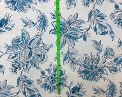 Richloom blue and ivory floral home decor fabric 2 pieces each is 59″ x 55″w