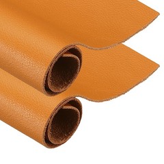 2Pcs, Genuine Leather Sheet 7.9″x11.8″ Full Grain Leather Pieces Orange