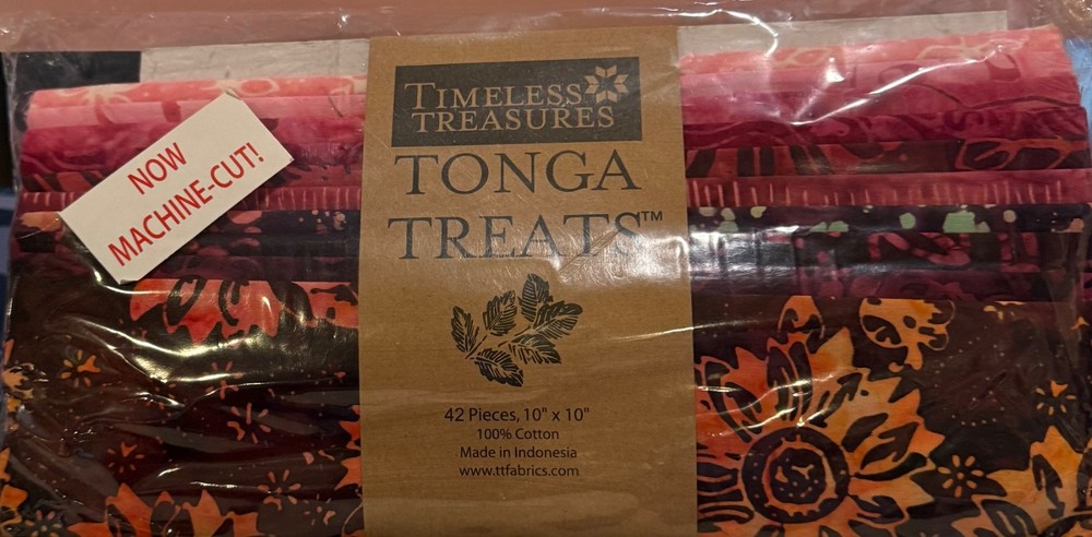 NEW SEALED Timeless Treasures Fabric Tonga Treats – 42 – 10” Squares 100% Cotton