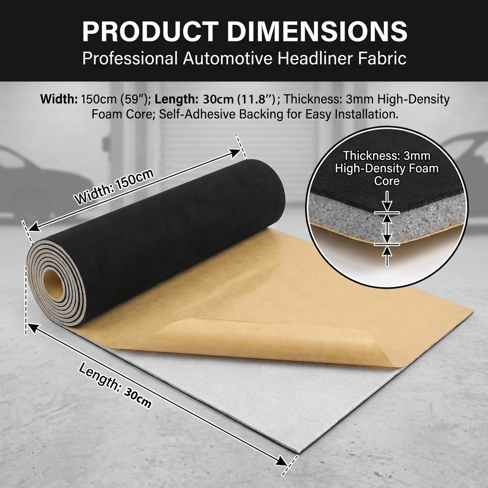 Car Ceiling Roof Replace/Repair Headliner Fabric Suede with Adhesive Multi Size
