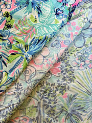 Lilly Pulitzer Pima Cotton Fabric Multi Lilly Loves Cinderella 1 yd (36″x 60”)