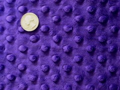 PURPLE MINKY CUDDLE DIMPLE DOT PLUSH KNIT SEW QUILT CRAFT FABRIC BTY & PRECUTS