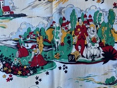 RED ROOSTER FABRIC~Sweet Adeline~1800s COUNTRYSIDE SCENES~Gay 90s~CROQUET~43×74~