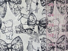 Custom 100% Cotton Woven Disney Winnie The Pooh By The 1/4 Yard 9×56 Bows