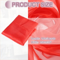 2 Yards x 59″ Iridescent Sheer Organza Fabric, Red