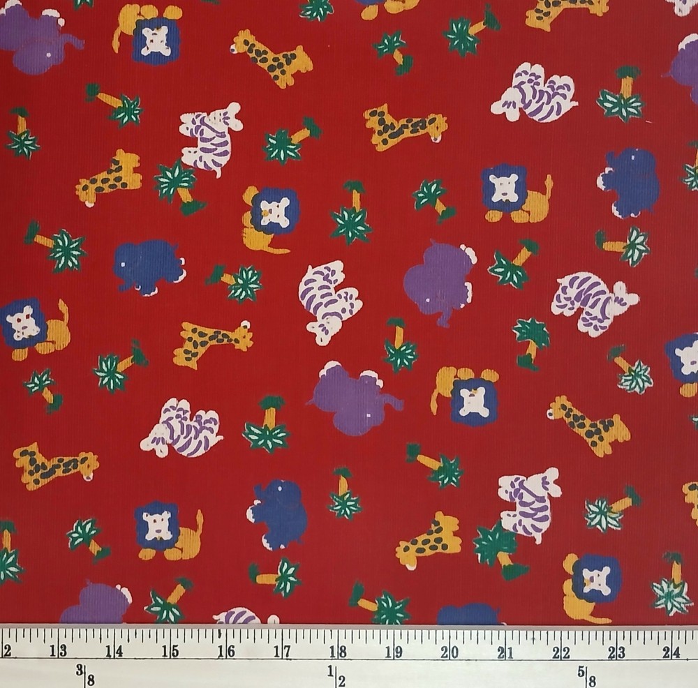 Corduroy Wale 42″ Wide Safari Animals Lions Zebras Cotton Fabric by Yard D244.08