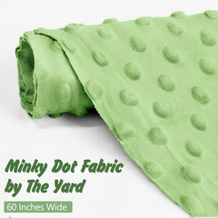 Minky Dot Fabric by the Yard, 1 Yard X 60 Inch Wide Soft Plush Fabric Sage Green