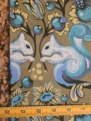 HTF Tula Pink All Star Squirrel Fern Cotton Fabric, 22″ X 44″