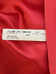 6.5 Yards Cintilla Acetate Lining 45″ Red Lining Fabric