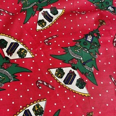 Christmas Tree Fabric Nursing Medical Decorations Red Green 60 x 108