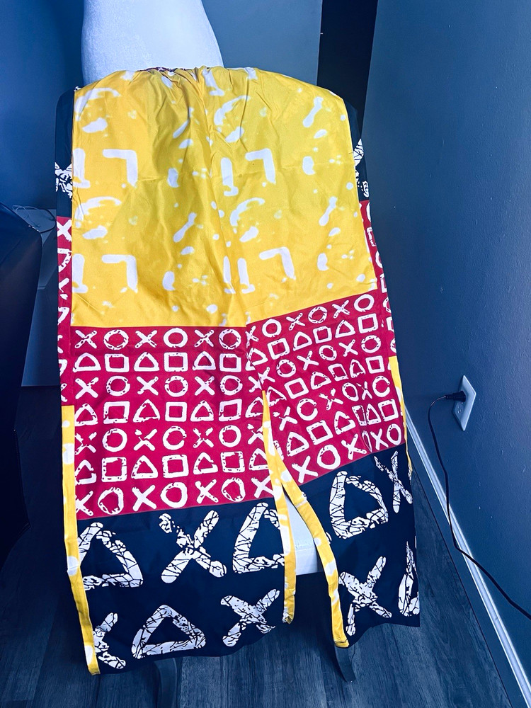 Multicolor Geometric Pattern Fabric Cloth Pieces, Assorted Patterns, Lot of 2