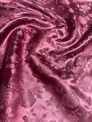 Sedona Designz 58″ Wide Satin Rose Brocade Fabric – 100% Polyester, Ideal for D