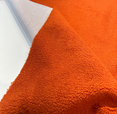 Fuzzy Wooly Boucle Orange Persimmon Upholstery Fabric By The Yard