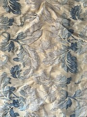 56” X 102” Fabric Remnant Floral Damask Craft Projects Blue Gold Ombre