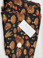 Thanksgiving Fabric 4 Yds 10 In x 45” Wide Marshall Dry Goods Turkey Pie Fall