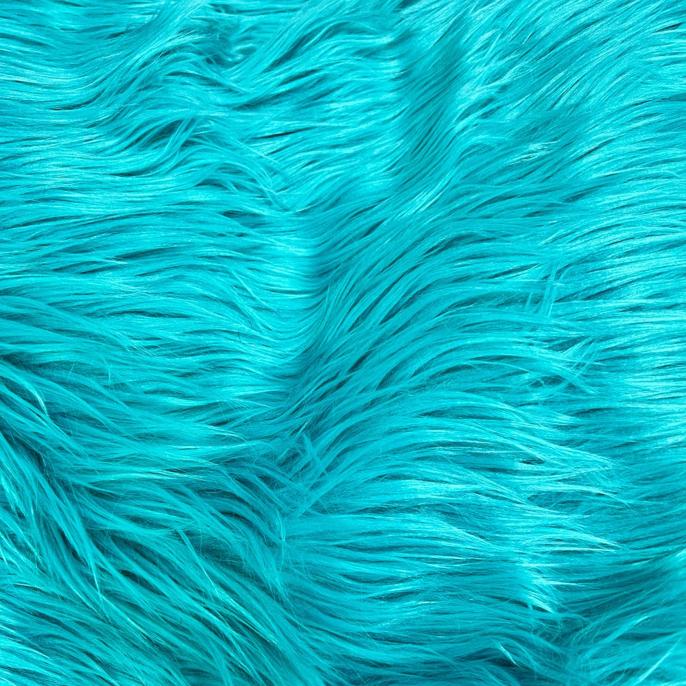 Eden AQUA BLUE Shaggy Long Pile Soft Faux Fur Fabric for Fursuit, Cosplay Costu