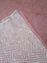 Peach Clay Terracotta Velvet Fabric with design Grid