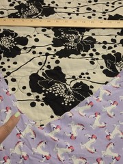 Cotton Knit Fabric. Unicorns on Purple. 1 yd 22″ x 58″