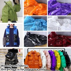 DIY Faux Pu Leather Fabric Thin Waterproof Shiny Puffer Coat Jacket Sewing Craft