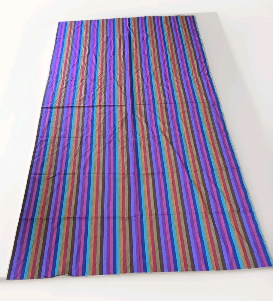 Striped, Colorful Fabric 2 YDS (75 Inches) x 44.5 Width Cotton Pillow Remnant