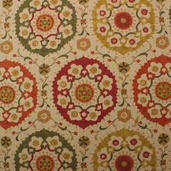 RICHLOOM CORNWALL SPICE FLORAL SUZANI RED GREEN LINEN MULTIUSE FABRIC BTY 54″W