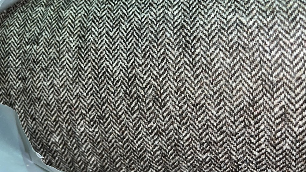 Herringbone brown wool fabric 150 cm wide ideal for coats