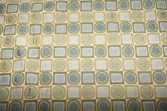 2 Pieces Vintage Green Squares Circles Fabric 24.5″ and Black Crepe 1 Yard 17.5″