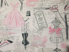 VINTAGE PARIS SHOES PUMPS HEELS SHOE FRENCH WRITING COTTON FABRIC BTHY
