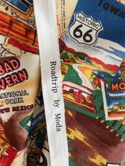 Route 66 Travel Map Destination Postcards Roadtrip Cotton Fabric by Moda 1.5 yds