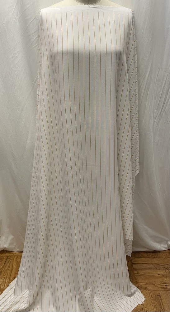 Vintage Gabardine White Gold Stripes Fabric 1 Yd 6″ Long 60″ Wide & 20″ L 40″W