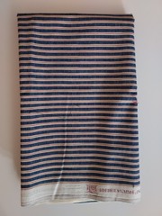 Striped Quilting Fabric: Navy, Off-white, and red color