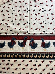 Heart & Ducks 1/2 Yard Single Border Cotton Fabric New
