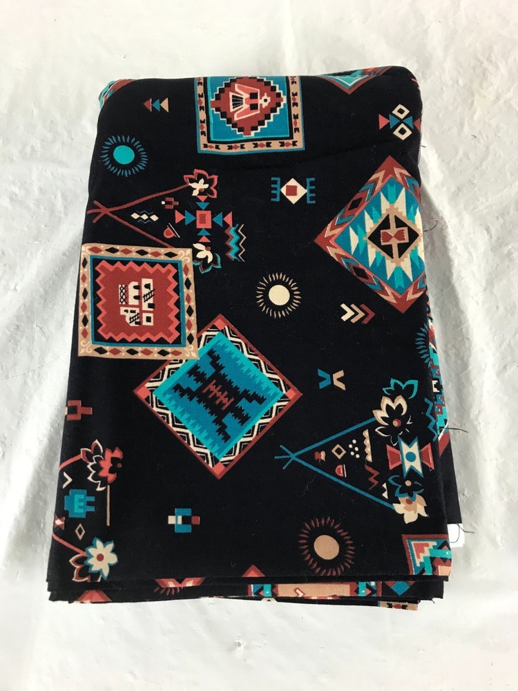 3 Yards Cranston VIP 110″x44″ Southwestern Tribal Aztec on Black Cotton Fabric
