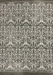 Haley WHITE Floral Swirl Embroidery on Mesh Royalty Lace Fabric by the Yard