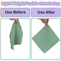 Iron-On Non-Woven Fusible Interfacing 15.7 Inch x 15.7Inch x 54.7Yard, White