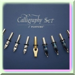 Calligraphy Set with Wooden Dip Pen and Ink Bottles