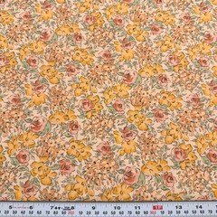 Florals on a Peachy Cotton Fabric Jo-ann by the HALF YARD